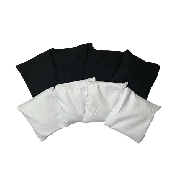 Wood Cornhole, 4 Black & White Bean Bags - Wood Cornhole, 4 Black & White Bean Bags - Image 1 of 2