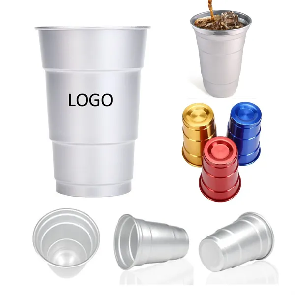 16oz Reusable Aluminum Cups Recyclable Metal Party Drinkware - 16oz Reusable Aluminum Cups Recyclable Metal Party Drinkware - Image 0 of 4