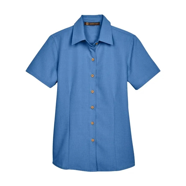 Harriton Women's Barbados Textured Camp Shirt - Harriton Women's Barbados Textured Camp Shirt - Image 19 of 20
