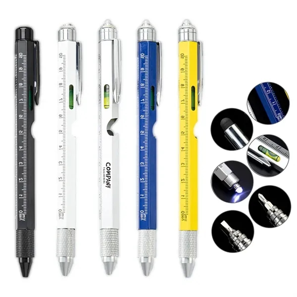 Multi-Functional 7-in-1 LED Light Pen with Ruler Screwdriver - Multi-Functional 7-in-1 LED Light Pen with Ruler Screwdriver - Image 0 of 4