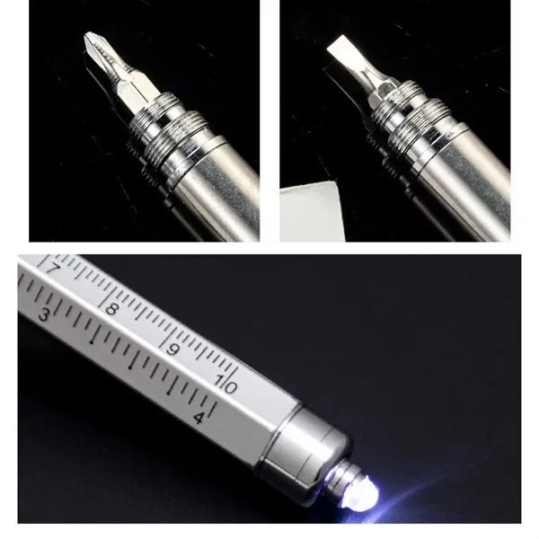 Multi-Functional 7-in-1 LED Light Pen with Ruler Screwdriver - Multi-Functional 7-in-1 LED Light Pen with Ruler Screwdriver - Image 2 of 4