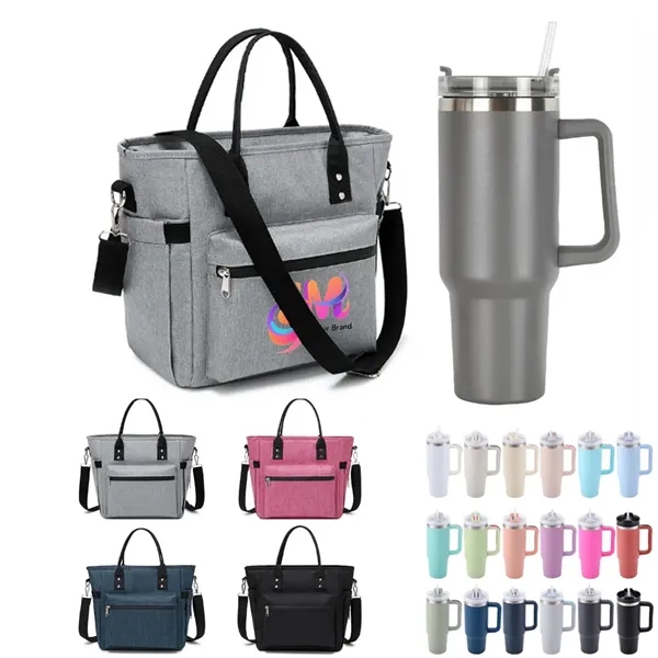 Picnic Gift Set with 40oz Tumbler and Lunch Bag - Picnic Gift Set with 40oz Tumbler and Lunch Bag - Image 0 of 2
