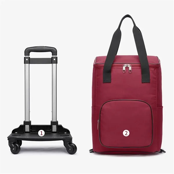 24L Portable Foldable Utility Cart Shopping Bag With Wheels - 24L Portable Foldable Utility Cart Shopping Bag With Wheels - Image 2 of 5