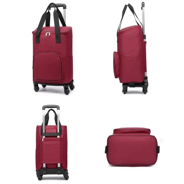 24L Portable Foldable Utility Cart Shopping Bag With Wheels - 24L Portable Foldable Utility Cart Shopping Bag With Wheels - Image 3 of 5