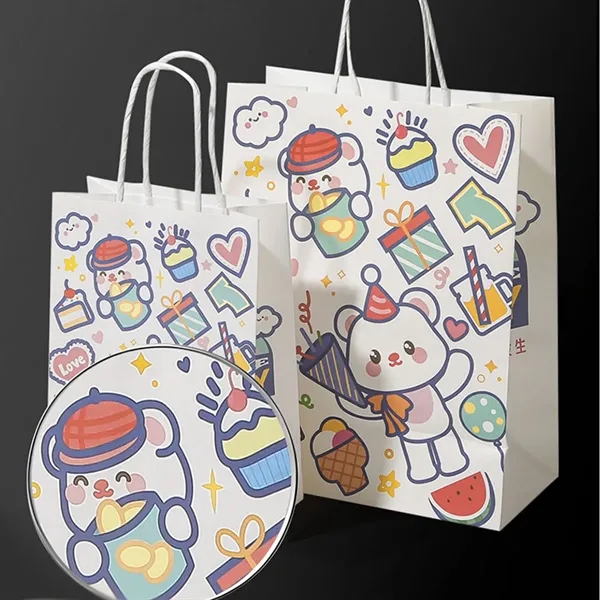 Kraft Shopping with Handles Disposable Paper Gift Bags - Kraft Shopping with Handles Disposable Paper Gift Bags - Image 5 of 6
