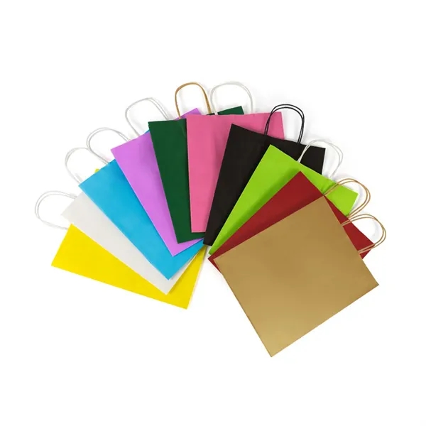 Kraft Shopping with Handles Disposable Paper Gift Bags - Kraft Shopping with Handles Disposable Paper Gift Bags - Image 6 of 6