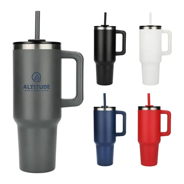 Pinnacle Recycled Travel Tumbler with Straw 40oz - Pinnacle Recycled Travel Tumbler with Straw 40oz - Image 0 of 54