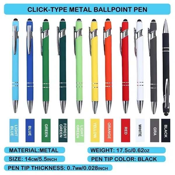 Colorful style push-type metal ballpoint pen - Colorful style push-type metal ballpoint pen - Image 1 of 1