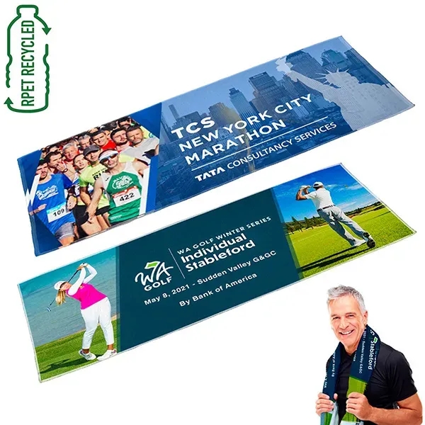 Full Color Sublimation Recycled RPET Cooling Towel - 12" W x - Full Color Sublimation Recycled RPET Cooling Towel - 12" W x - Image 0 of 6