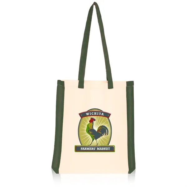 Side Stripes Cotton Tote Bags - Side Stripes Cotton Tote Bags - Image 3 of 4