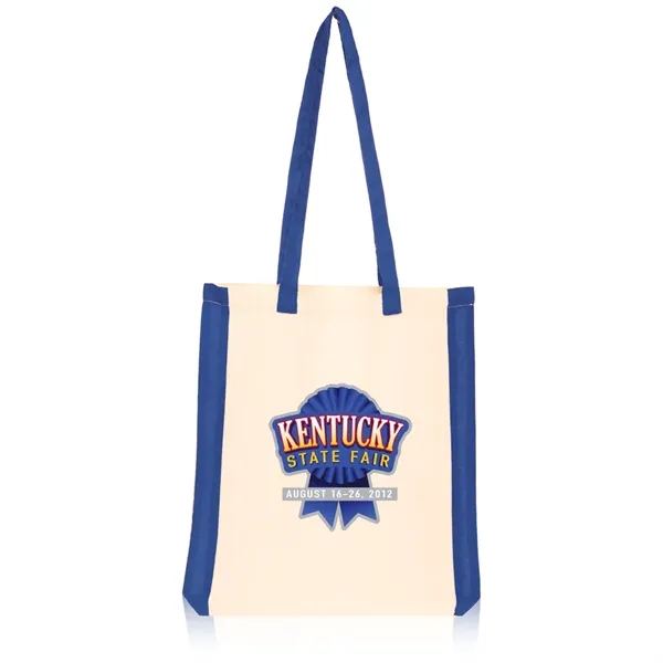 Side Stripes Cotton Tote Bags - Side Stripes Cotton Tote Bags - Image 4 of 4