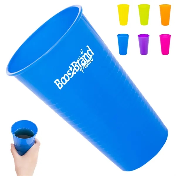 13Oz. Durable Stackable Plastic Beverage Cup with Ribbed - 13Oz. Durable Stackable Plastic Beverage Cup with Ribbed - Image 0 of 6