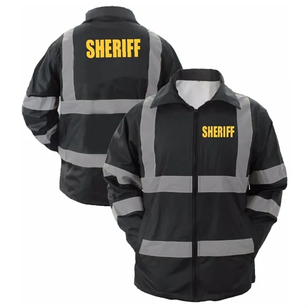 High Visibility Raincoat With Reflective Stripes - High Visibility Raincoat With Reflective Stripes - Image 4 of 6