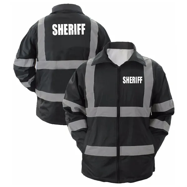 High Visibility Raincoat With Reflective Stripes - High Visibility Raincoat With Reflective Stripes - Image 5 of 6