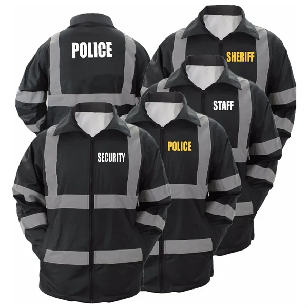 High Visibility Raincoat With Reflective Stripes - High Visibility Raincoat With Reflective Stripes - Image 0 of 6