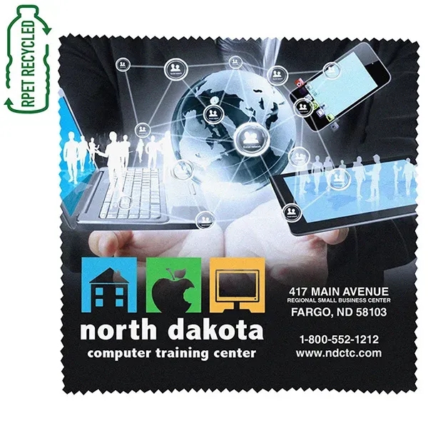 10" x 10"Recycled RPET Full Color Import Air Ship Microfiber