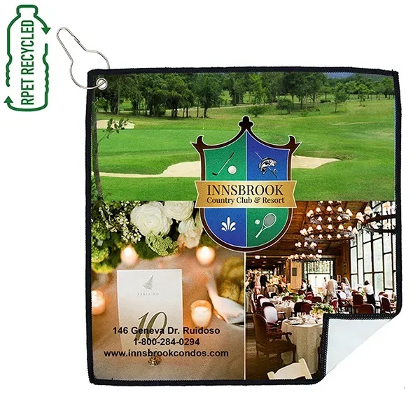 12"W x 12"H Full-Color Import Air Ship Suede Golf Towel with
