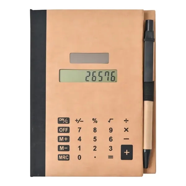 Recycled Cardboard Notebook w/ Calculator and Sticky Tabs - Recycled Cardboard Notebook w/ Calculator and Sticky Tabs - Image 2 of 2