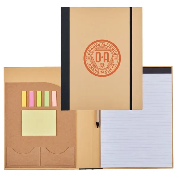 Recycled Cardboard Notebook w/ Notepad and Sticky Notes
