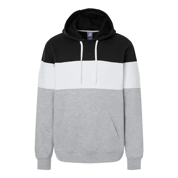 J. America Men's Varsity Fleece Colorblocked Hooded Sweat... - J. America Men's Varsity Fleece Colorblocked Hooded Sweat... - Image 3 of 18