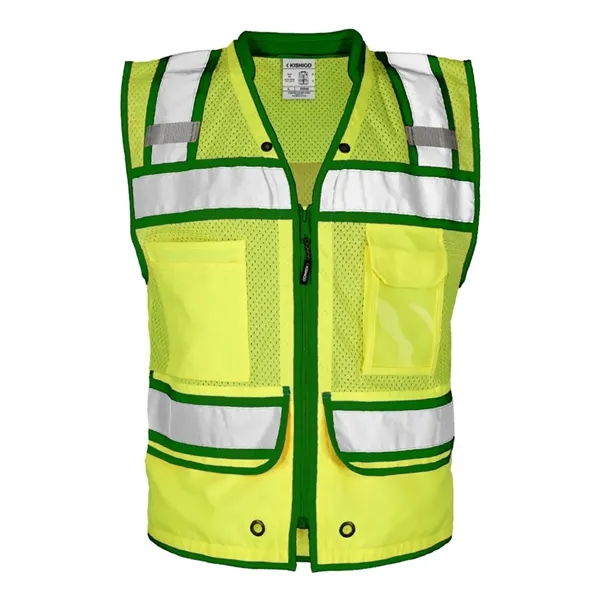 Kishigo Men's Color Contrast High Performance Surveyors Vest - Kishigo Men's Color Contrast High Performance Surveyors Vest - Image 1 of 8