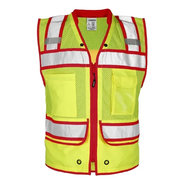 Kishigo Men's Color Contrast High Performance Surveyors Vest - Kishigo Men's Color Contrast High Performance Surveyors Vest - Image 5 of 8