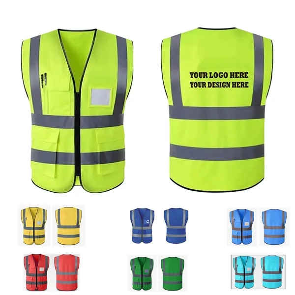 Polyester Breathable Material Reflective Safety Vests - Polyester Breathable Material Reflective Safety Vests - Image 0 of 2