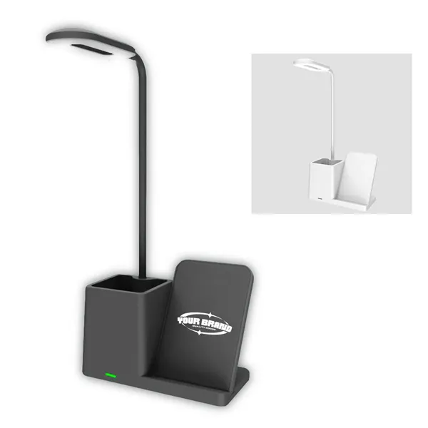 3-in-1 LED Desk Lamp with Pen Holder and Fast Charge Base - 3-in-1 LED Desk Lamp with Pen Holder and Fast Charge Base - Image 0 of 3
