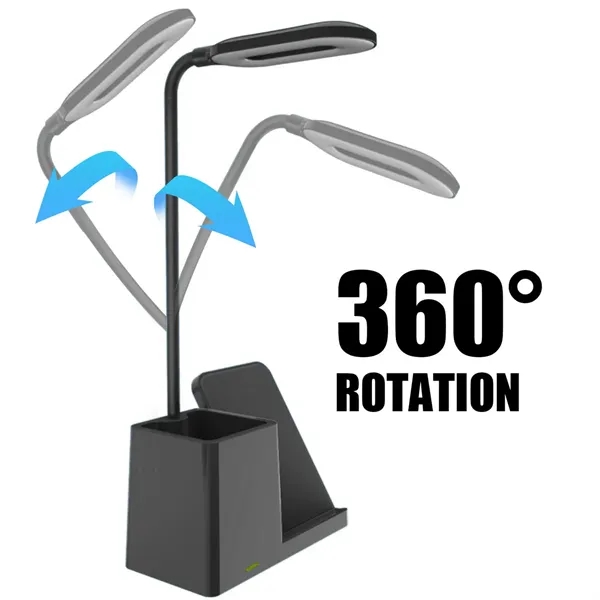3-in-1 LED Desk Lamp with Pen Holder and Fast Charge Base - 3-in-1 LED Desk Lamp with Pen Holder and Fast Charge Base - Image 1 of 3