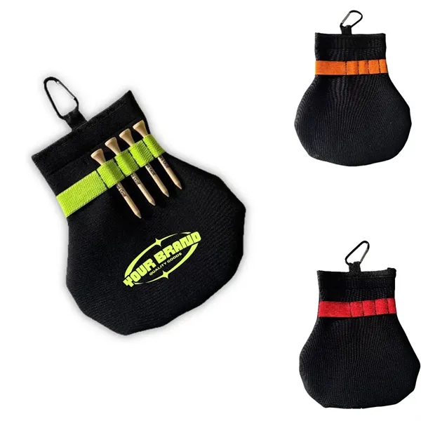 Portable Accessory Golf Tee Storage Pouch with Hook Clip - Portable Accessory Golf Tee Storage Pouch with Hook Clip - Image 0 of 3
