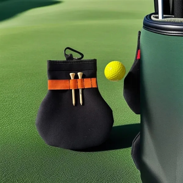 Portable Accessory Golf Tee Storage Pouch with Hook Clip - Portable Accessory Golf Tee Storage Pouch with Hook Clip - Image 2 of 3