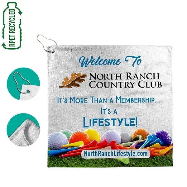 15" x 15" Recycled Full-Color Golf Towel
