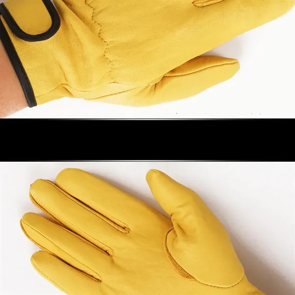 Real Leather Safety Protection Wear Resistant Work Gloves - Real Leather Safety Protection Wear Resistant Work Gloves - Image 3 of 4