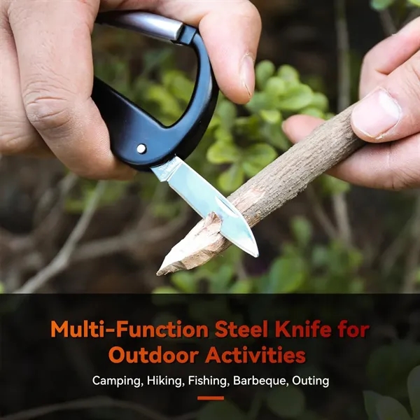 Outdoor Multitool Carabiner with Pocket Knife Scissors - Outdoor Multitool Carabiner with Pocket Knife Scissors - Image 4 of 6