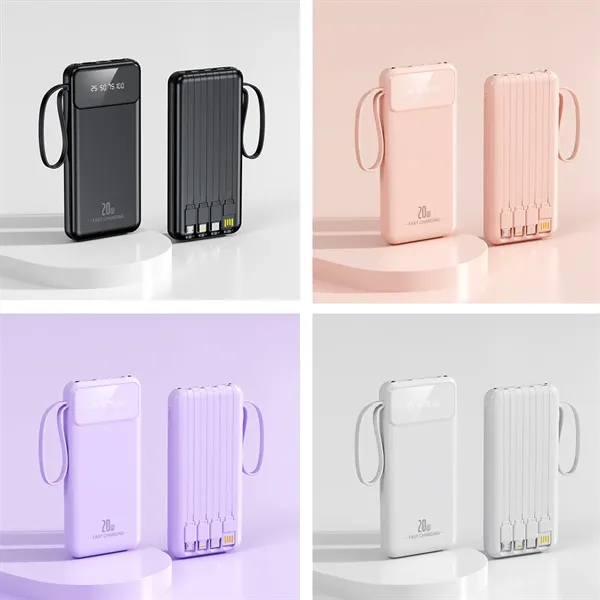 10000mAh Fast Charging Power bank With 4 Cables - 10000mAh Fast Charging Power bank With 4 Cables - Image 2 of 7