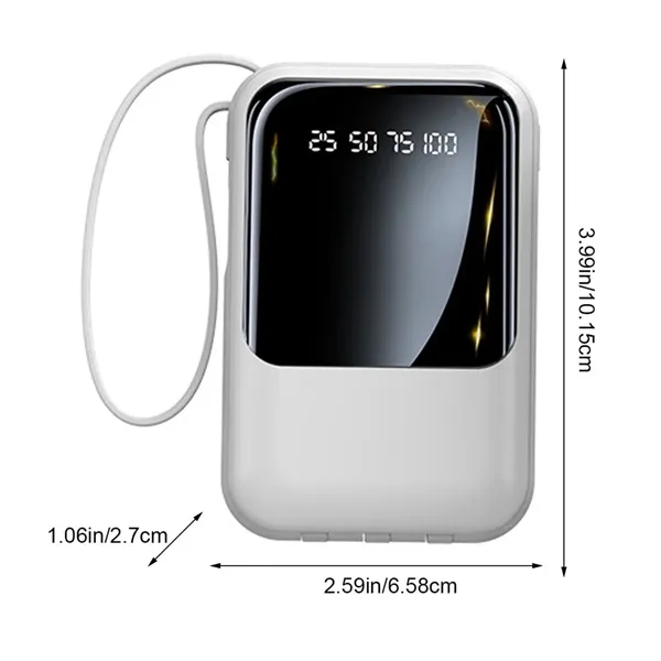 Mini 10000mAh Fast Charging Power bank With 4 Cables - Mini 10000mAh Fast Charging Power bank With 4 Cables - Image 2 of 7