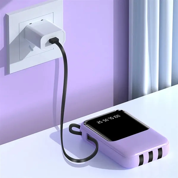 Mini 10000mAh Fast Charging Power bank With 4 Cables - Mini 10000mAh Fast Charging Power bank With 4 Cables - Image 6 of 7