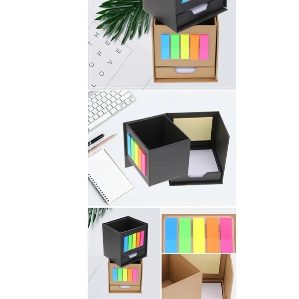 Multifunctional Folding Pen Holder Sticky Note Box - Multifunctional Folding Pen Holder Sticky Note Box - Image 4 of 6