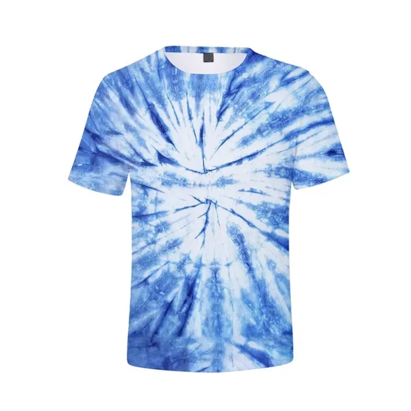 Tie Dye Polyester Round Neck T-Shirt - Tie Dye Polyester Round Neck T-Shirt - Image 2 of 10