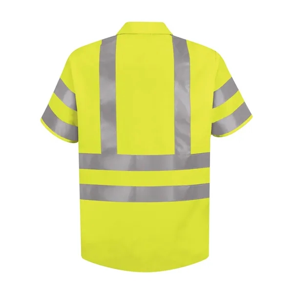 Red Kap Men's High Visibility Safety Short Sleeve Work Shirt - Red Kap Men's High Visibility Safety Short Sleeve Work Shirt - Image 2 of 8