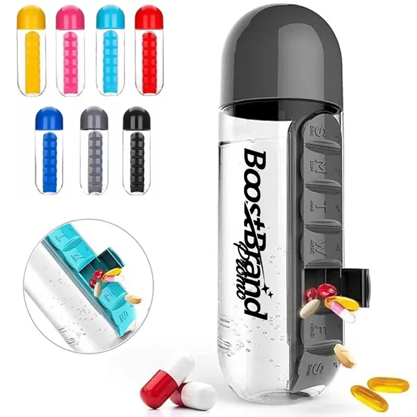 2-in-1 Pill Organizer Water Bottle - 2-in-1 Pill Organizer Water Bottle - Image 0 of 6