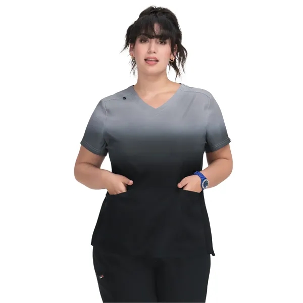 koi - Lite - Women's Two-Pocket V-Neck Ombre Print Reclai... - koi - Lite - Women's Two-Pocket V-Neck Ombre Print Reclai... - Image 0 of 3