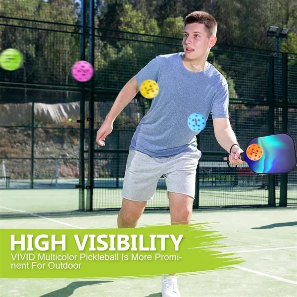 40 Hole Multicolor Outdoor Pickleball Ball - 40 Hole Multicolor Outdoor Pickleball Ball - Image 3 of 6