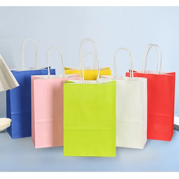 Kraft Brown Paper Shopping Bag With Handles - Kraft Brown Paper Shopping Bag With Handles - Image 3 of 5