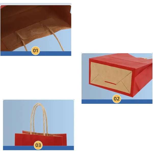 Kraft Brown Paper Shopping Bag With Handles - Kraft Brown Paper Shopping Bag With Handles - Image 5 of 5