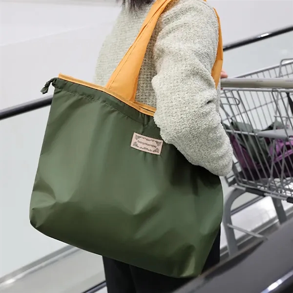 Large Foldable Waterproof Reusable Shopping Tote Bag - Large Foldable Waterproof Reusable Shopping Tote Bag - Image 5 of 6