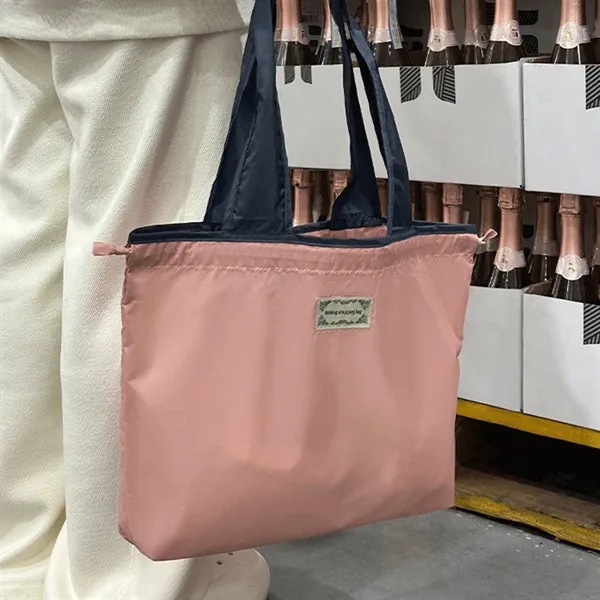 Large Foldable Waterproof Reusable Shopping Tote Bag - Large Foldable Waterproof Reusable Shopping Tote Bag - Image 6 of 6