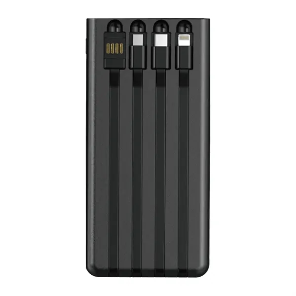 Portable Charger Power Bank 10,000mAh with Built-in Cables - Portable Charger Power Bank 10,000mAh with Built-in Cables - Image 3 of 3