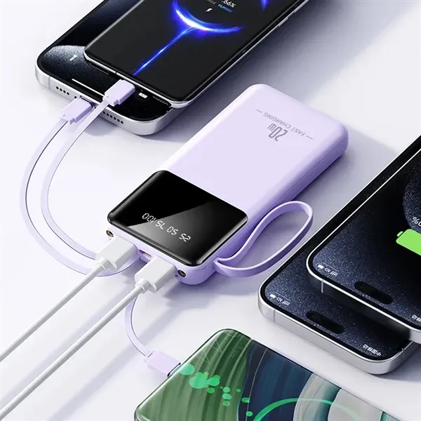 20000mAh Portable Power Bank with 4 Cables & Flashlights - 20000mAh Portable Power Bank with 4 Cables & Flashlights - Image 4 of 7