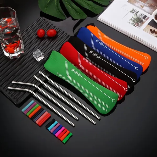 3-Piece Reusable Stainless Steel Straw Bundle With Bag - 3-Piece Reusable Stainless Steel Straw Bundle With Bag - Image 3 of 9